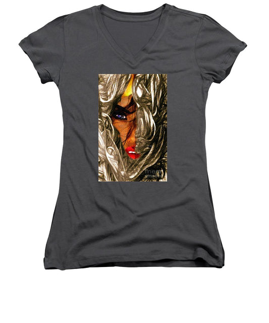 T-shirt col V pour femme (coupe junior) - Behind The Veil