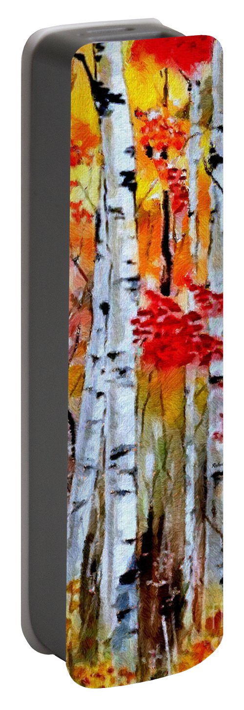 Birch Trees In Fall - Portable Battery Charger