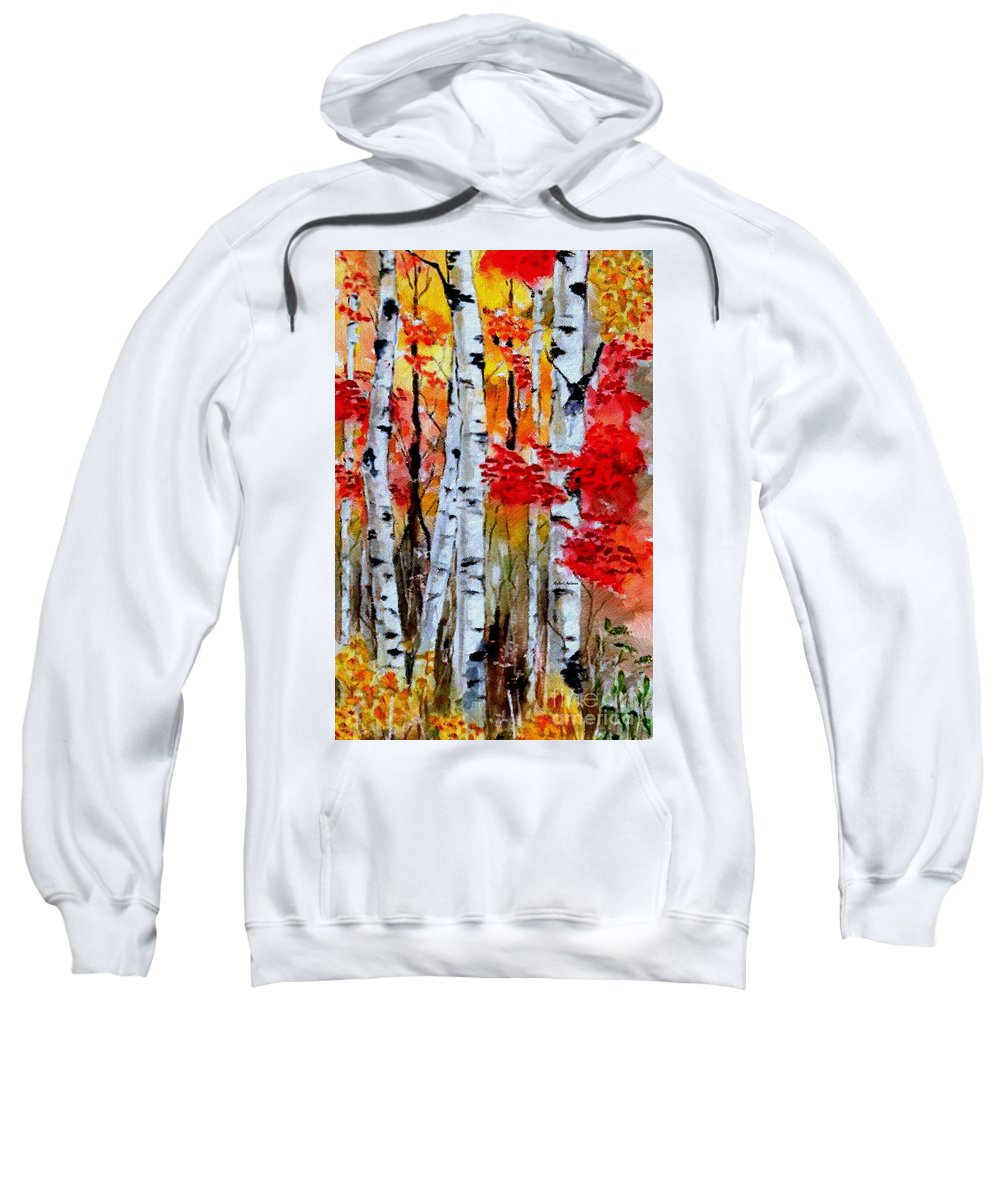 Birch Trees In Fall - Sweatshirt