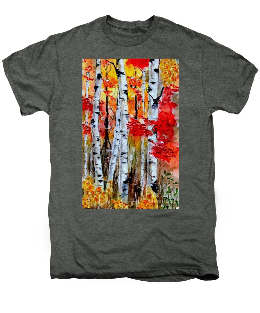 Birch Trees In Fall - Men's Premium T-Shirt