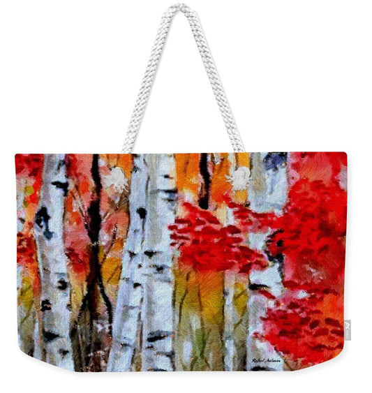 Birch Trees In Fall - Weekender Tote Bag