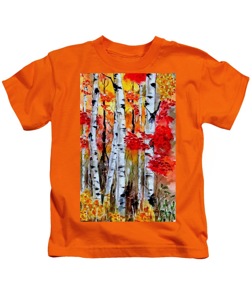 Birch Trees In Fall - Kids T-Shirt