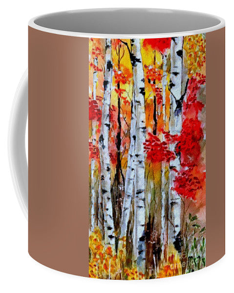 Birch Trees In Fall - Mug