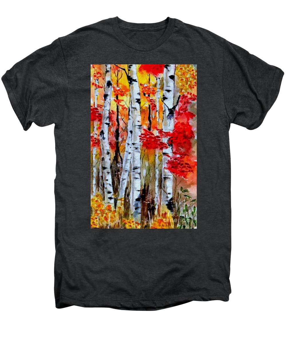 Birch Trees In Fall - Men's Premium T-Shirt