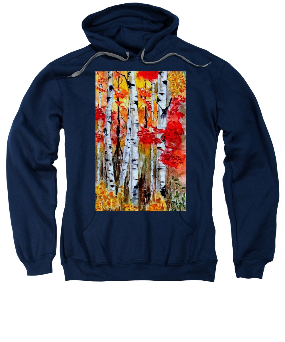 Birch Trees In Fall - Sweatshirt