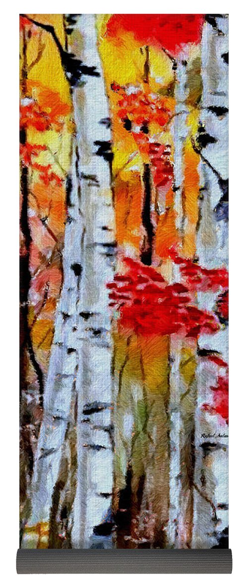 Birch Trees In Fall - Yoga Mat