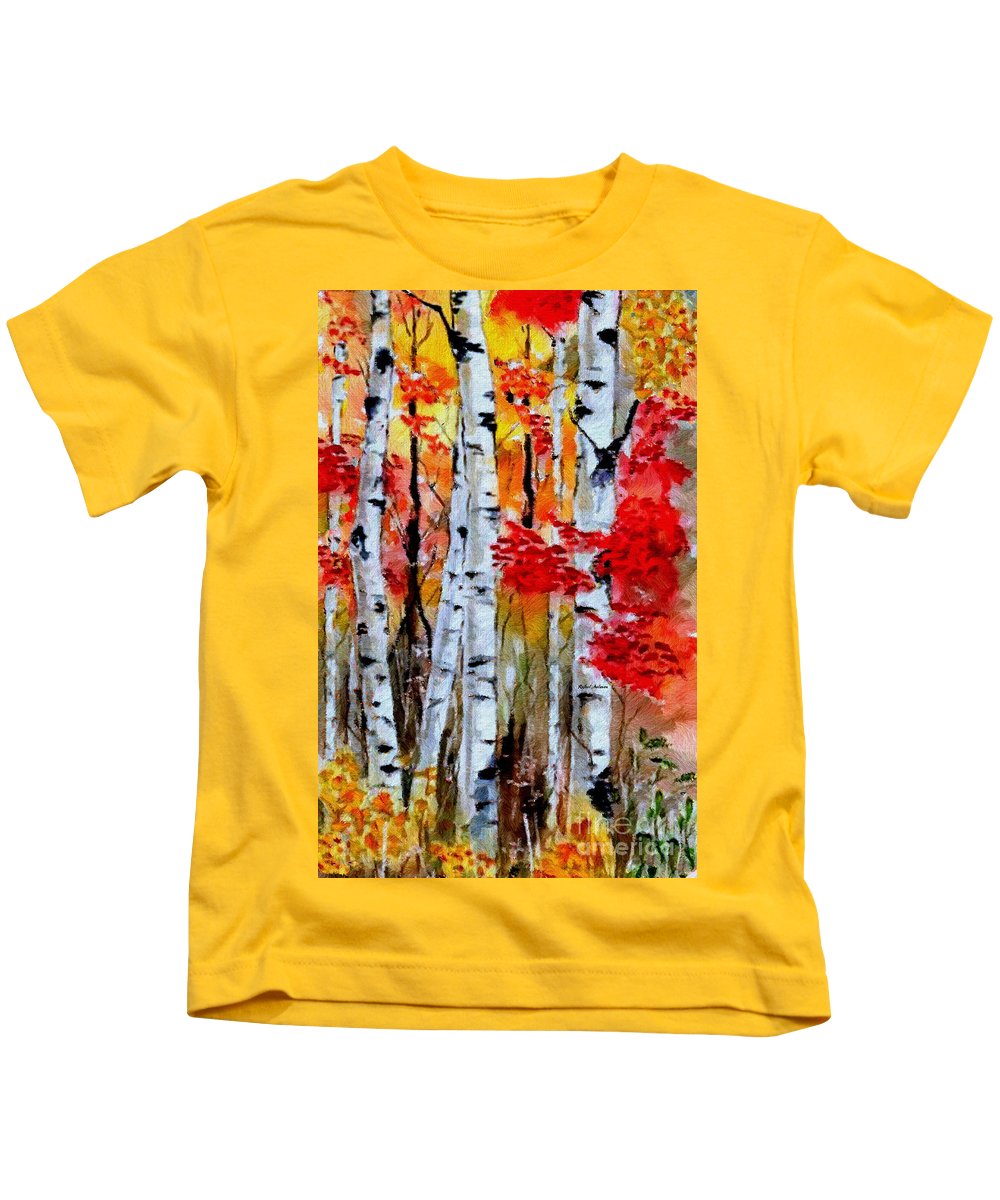 Birch Trees In Fall - Kids T-Shirt