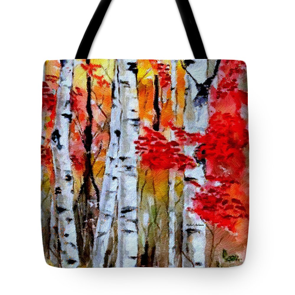 Birch Trees In Fall - Tote Bag