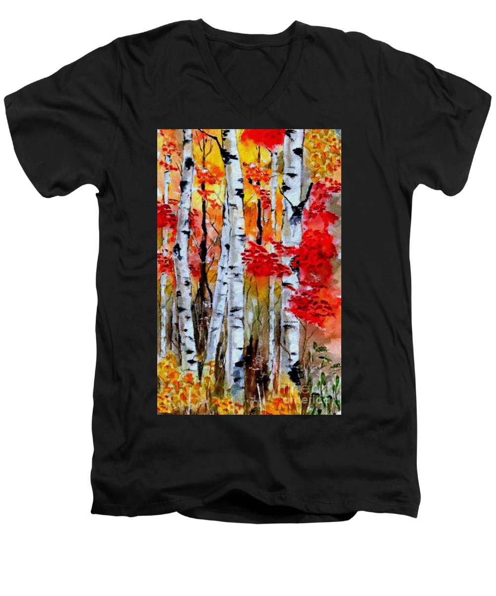 Birch Trees In Fall - Men's V-Neck T-Shirt