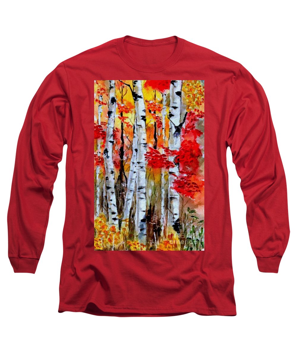 Birch Trees In Fall - Long Sleeve T-Shirt