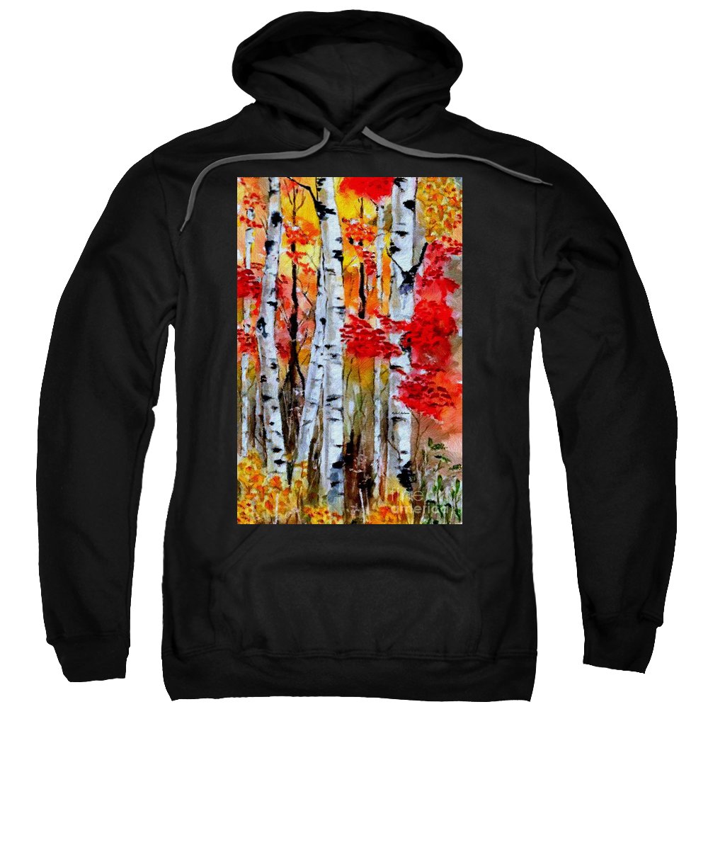 Birch Trees In Fall - Sweatshirt