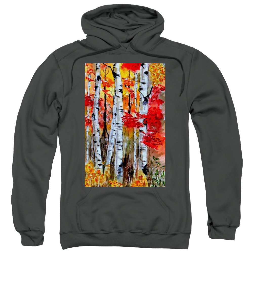 Birch Trees In Fall - Sweatshirt