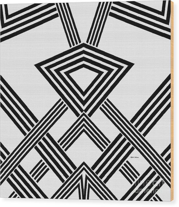 Black And White Diamond - Wood Print