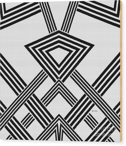 Black And White Diamond - Wood Print