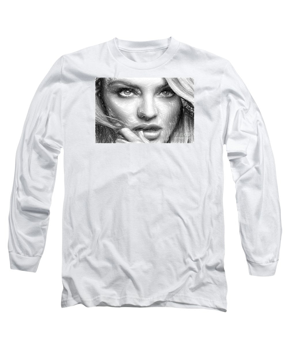 Long Sleeve T-Shirt - Black And White Drawing