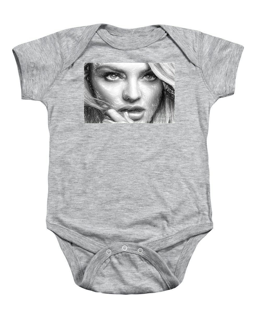 Baby Onesie - Black And White Drawing