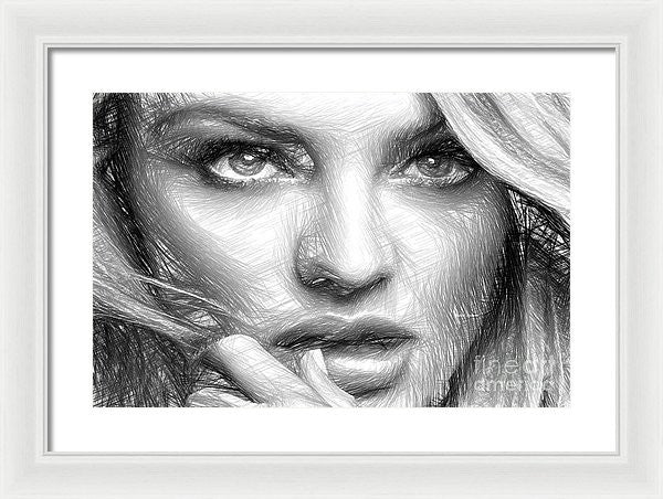 Framed Print - Black And White Drawing