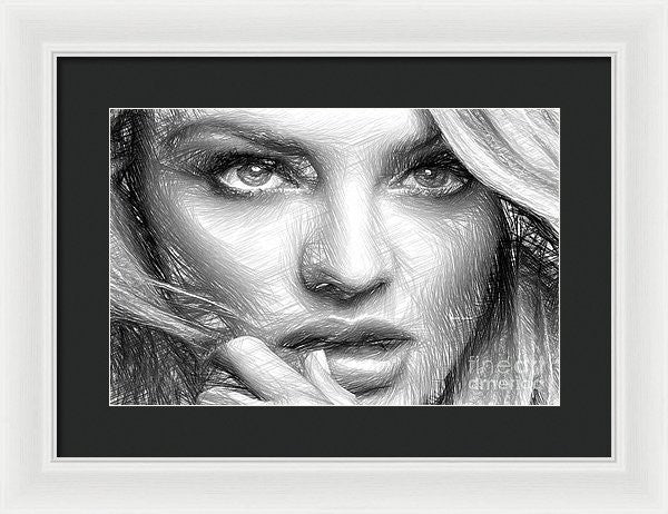 Framed Print - Black And White Drawing