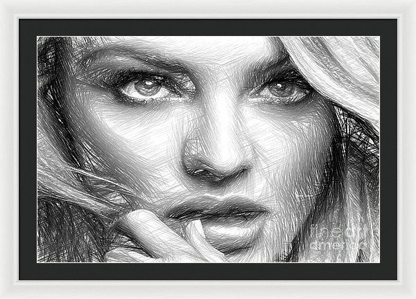 Framed Print - Black And White Drawing