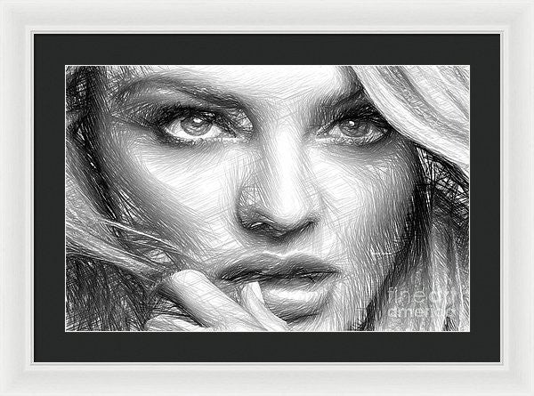 Framed Print - Black And White Drawing