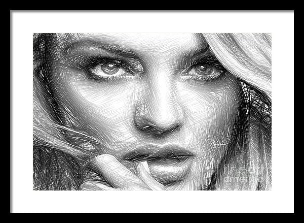 Framed Print - Black And White Drawing