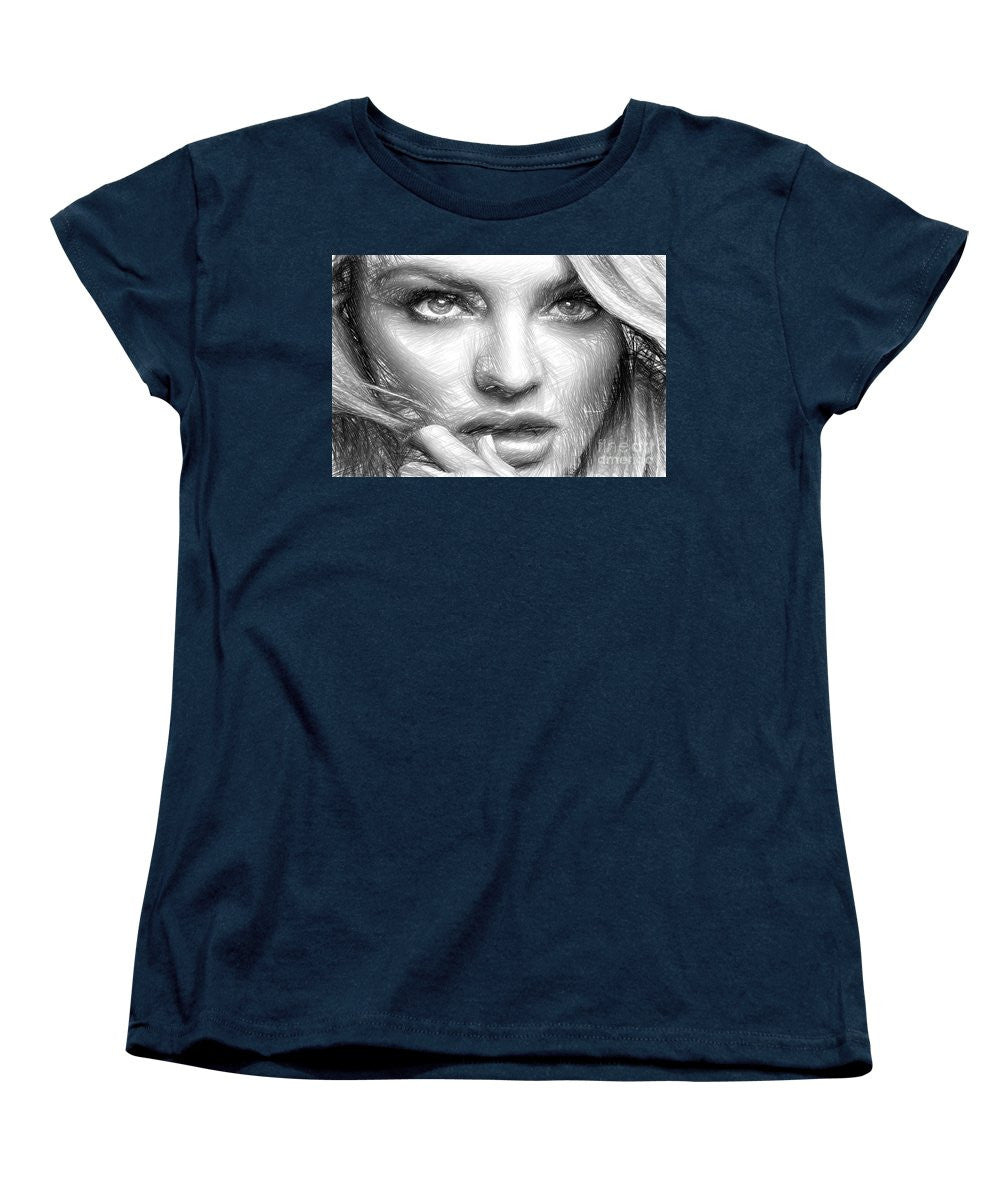 Women's T-Shirt (Standard Cut) - Black And White Drawing