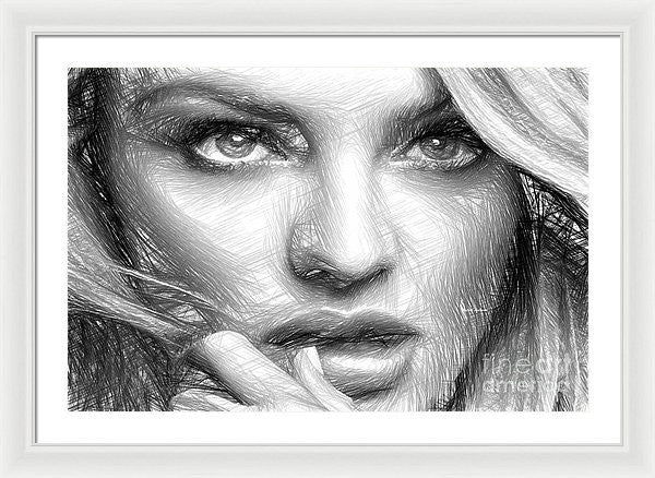 Framed Print - Black And White Drawing