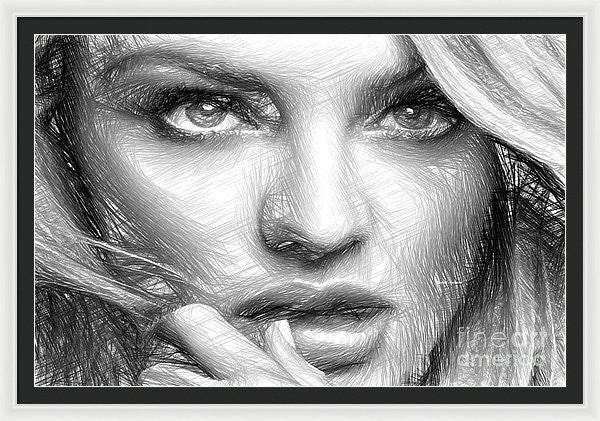 Framed Print - Black And White Drawing