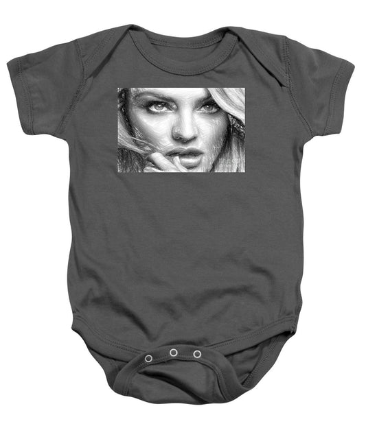 Baby Onesie - Black And White Drawing