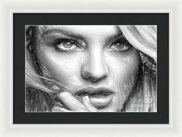 Framed Print - Black And White Drawing