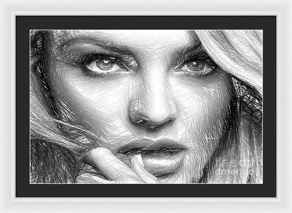 Framed Print - Black And White Drawing