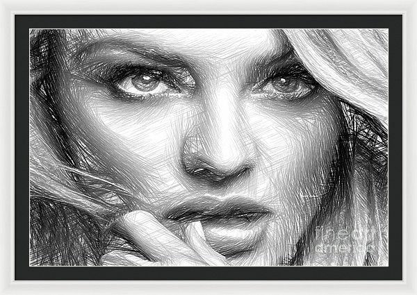 Framed Print - Black And White Drawing