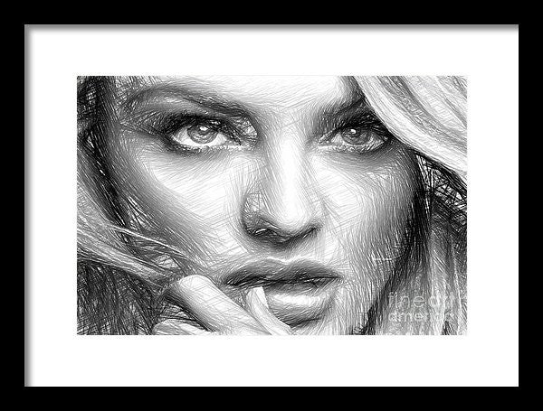 Framed Print - Black And White Drawing