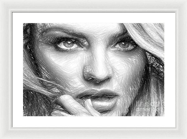 Framed Print - Black And White Drawing