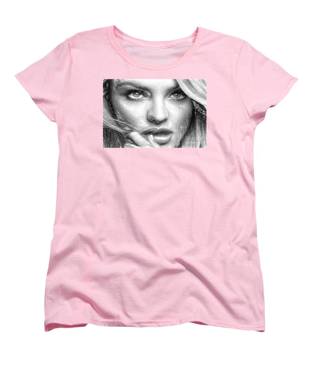 Women's T-Shirt (Standard Cut) - Black And White Drawing