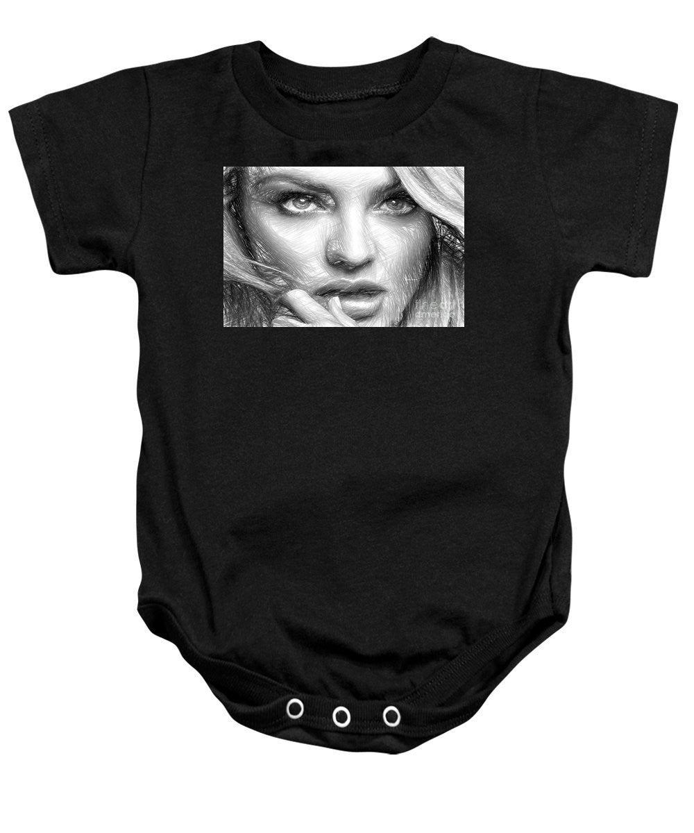 Baby Onesie - Black And White Drawing