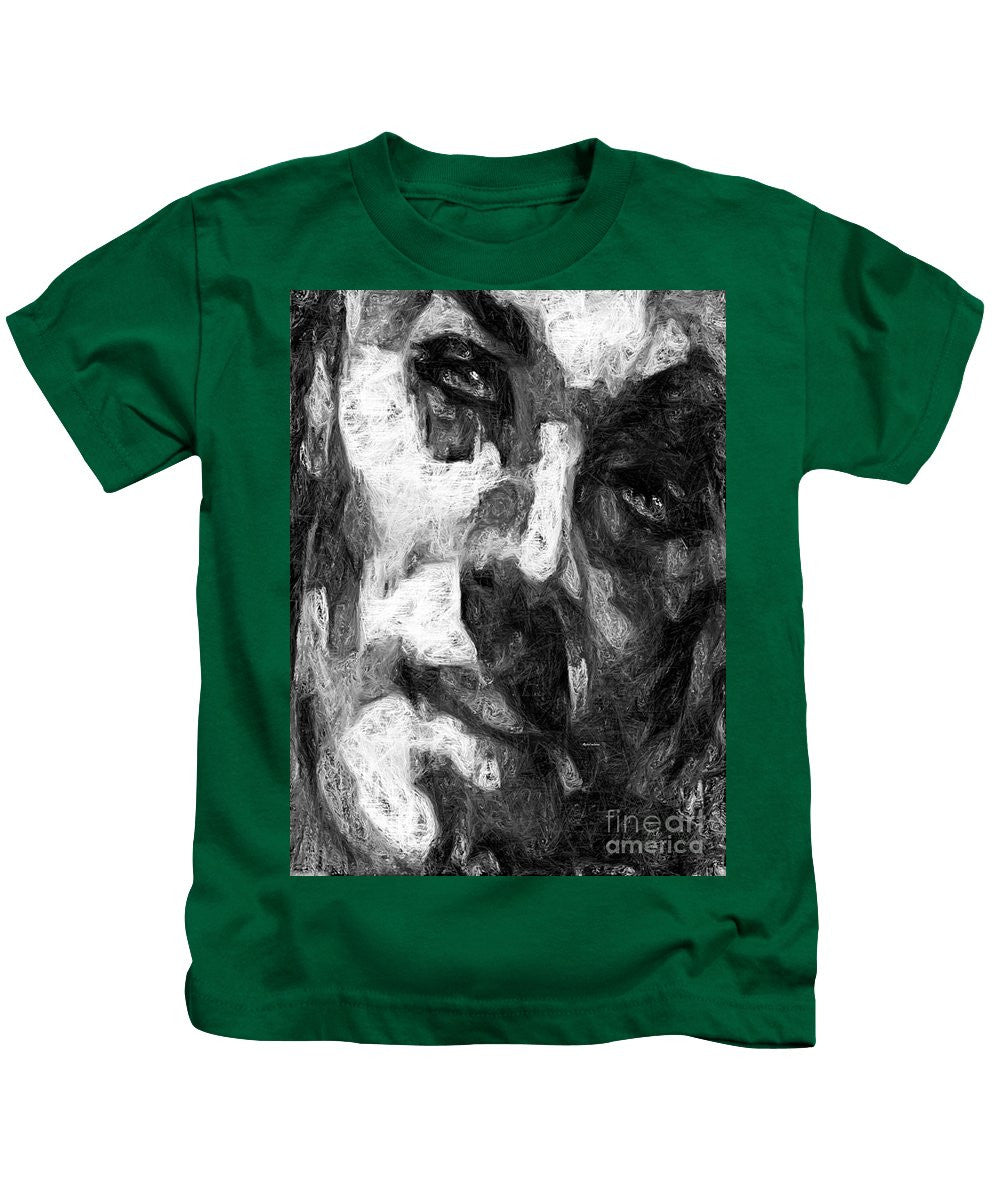 T-shirt pour enfant - Visage masculin noir et blanc