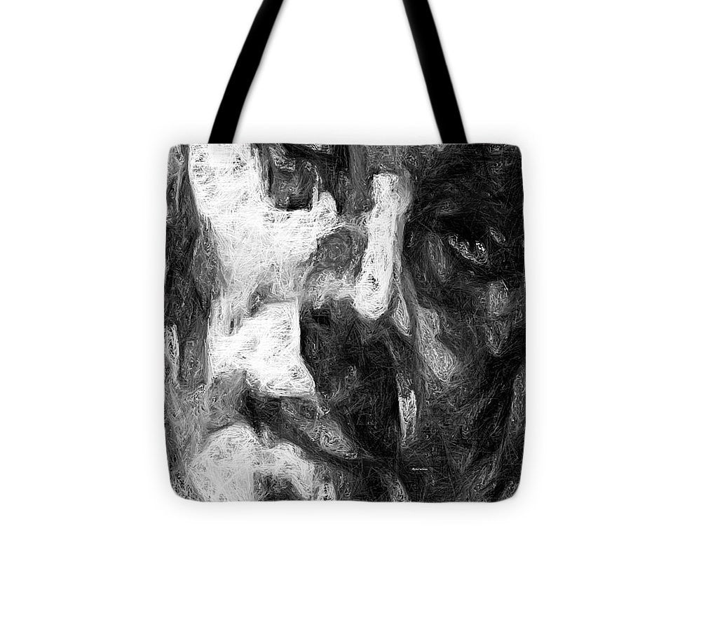 Sac fourre-tout - Visage masculin noir et blanc