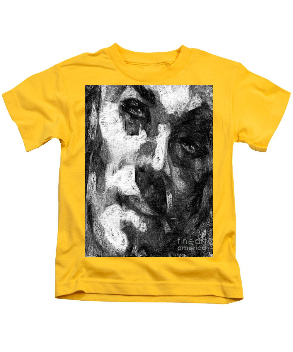 T-shirt pour enfant - Visage masculin noir et blanc