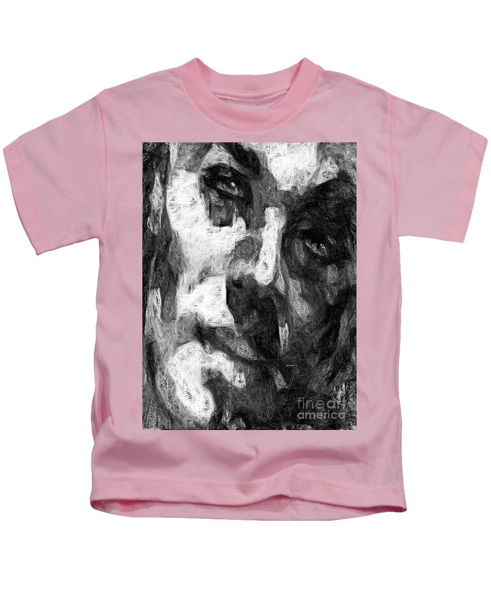 T-shirt pour enfant - Visage masculin noir et blanc