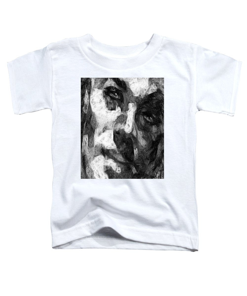 T-shirt pour tout-petits – Visage masculin noir et blanc