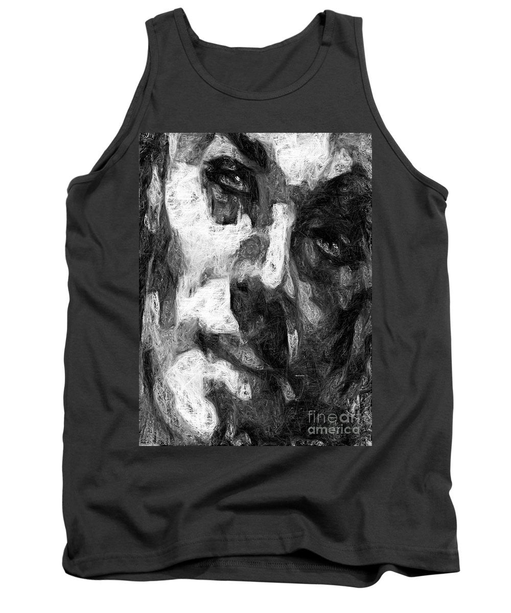 Tank Top - Black And White Male Face