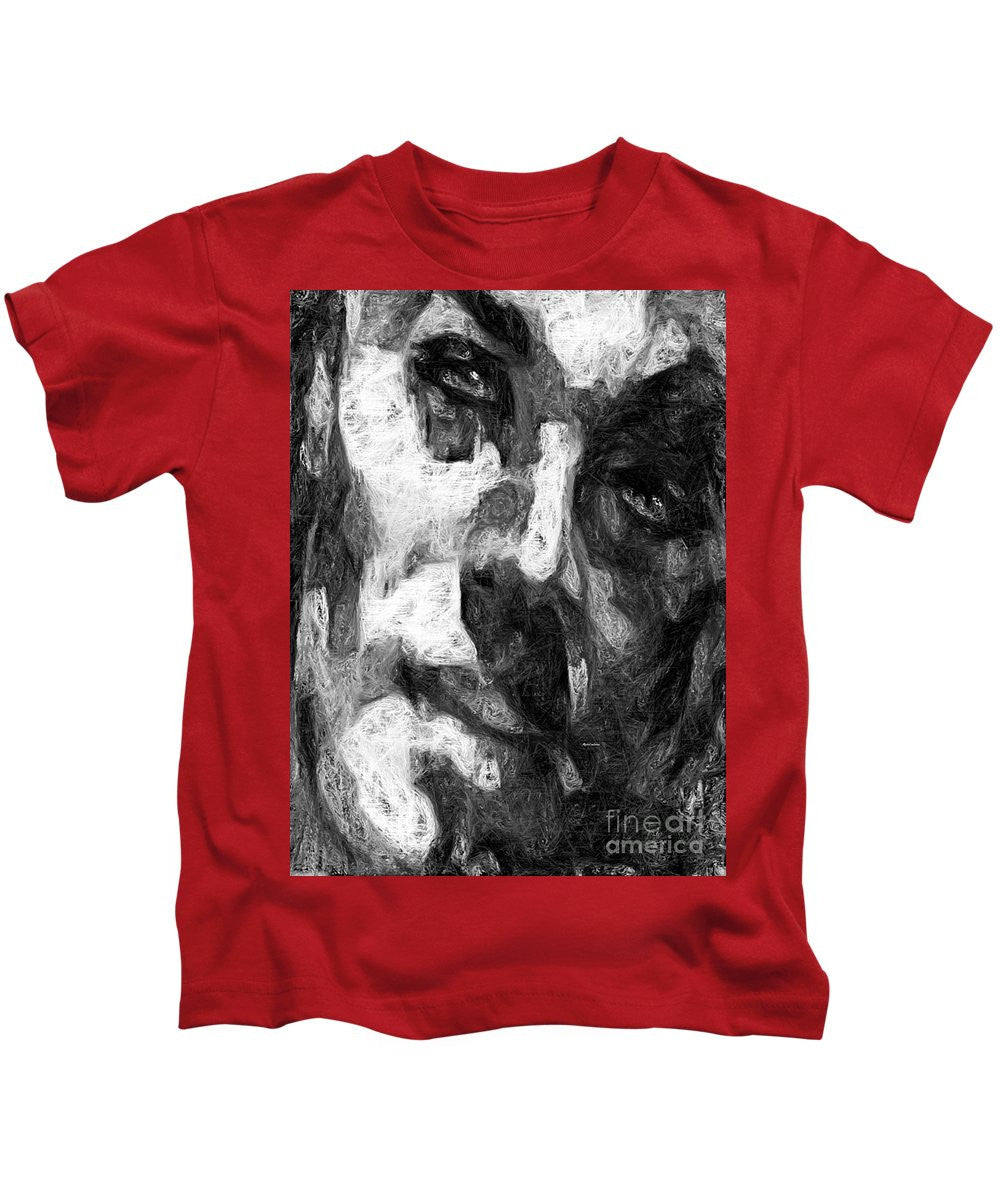 T-shirt pour enfant - Visage masculin noir et blanc