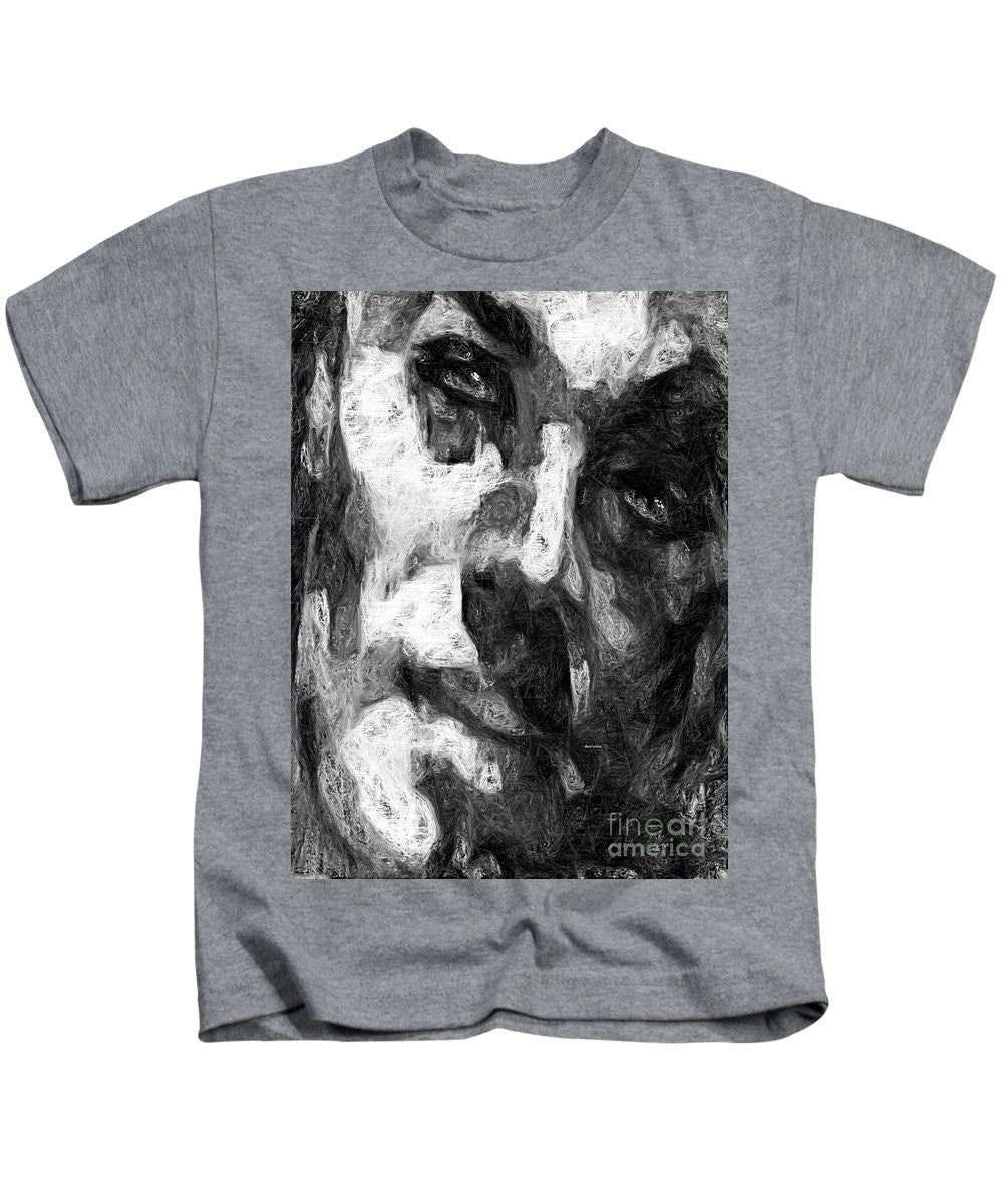 T-shirt pour enfant - Visage masculin noir et blanc