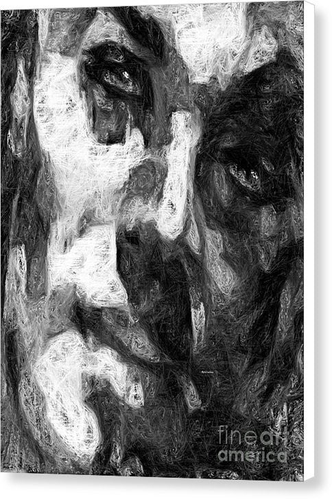 Canvas Print - Black And White Male Face