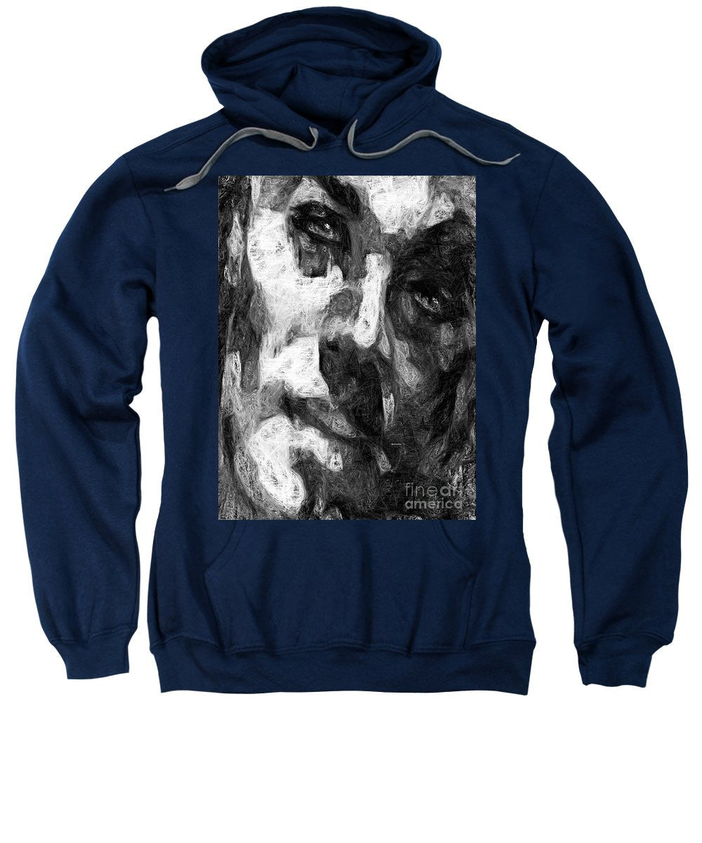 Sweatshirt - Black And White Male Face