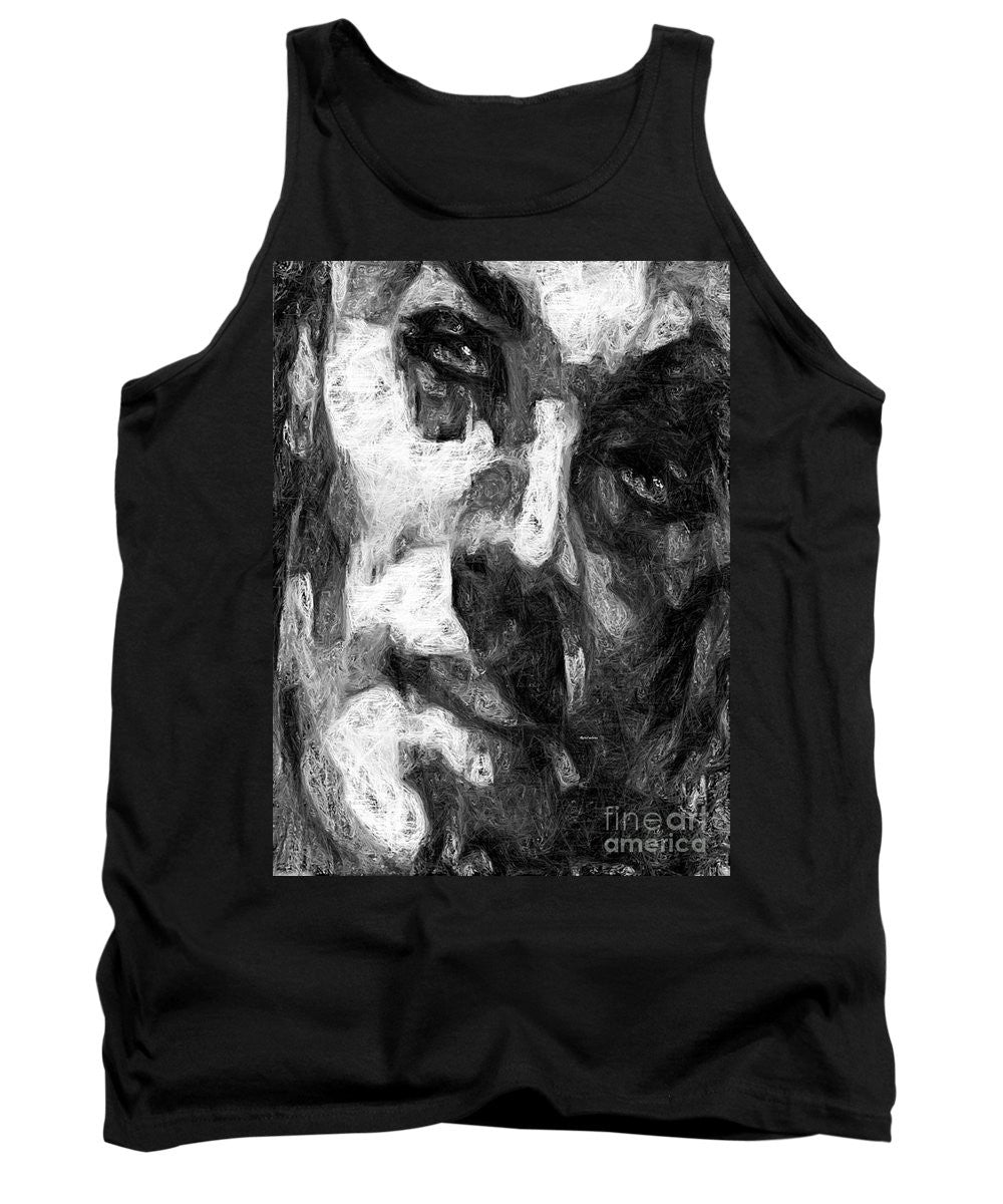 Tank Top - Black And White Male Face