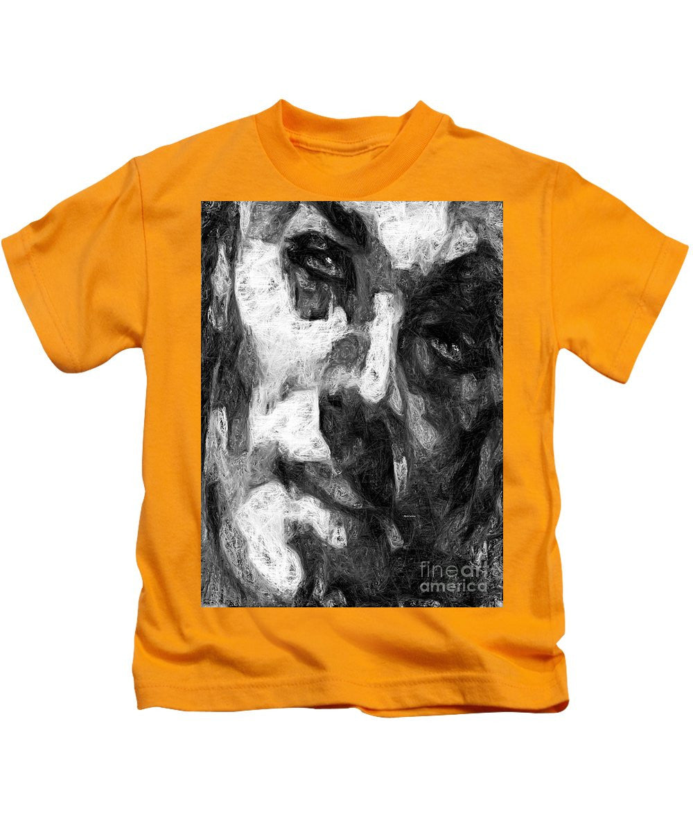 T-shirt pour enfant - Visage masculin noir et blanc