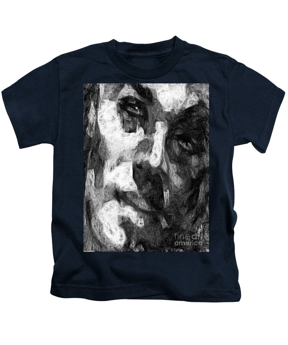 T-shirt pour enfant - Visage masculin noir et blanc