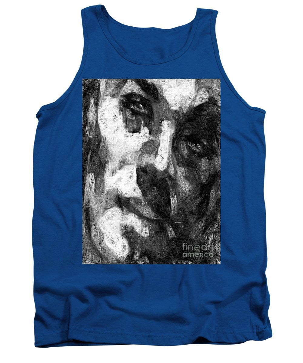 Tank Top - Black And White Male Face